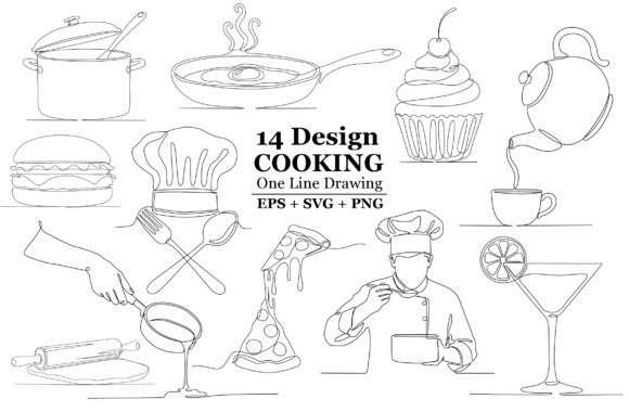 Cooking One Line Drawing Bundle Review
