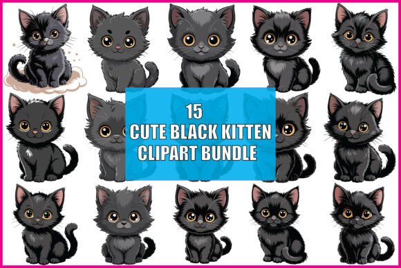 Cute Black Kitten Clipart Bundle Review