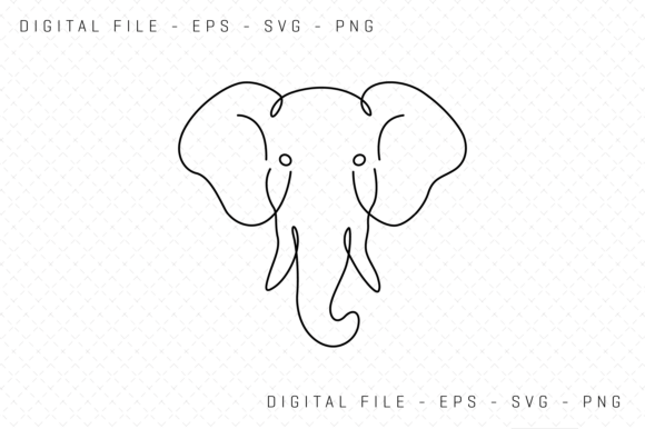 Elephant Face Line Art Illustration Review