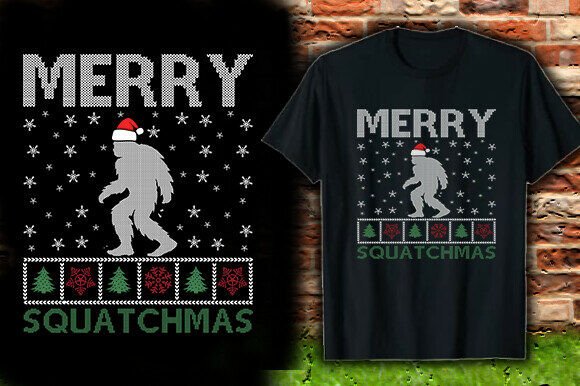 Merry Squatchmas Vector T-Shirt Design Review