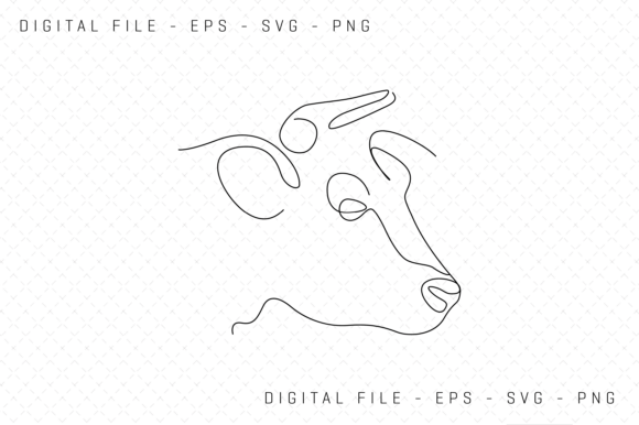 Minimal Cow Face Portrait in Continuous