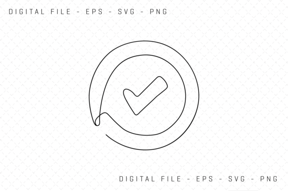 One Line Drawing of a Check Mark
