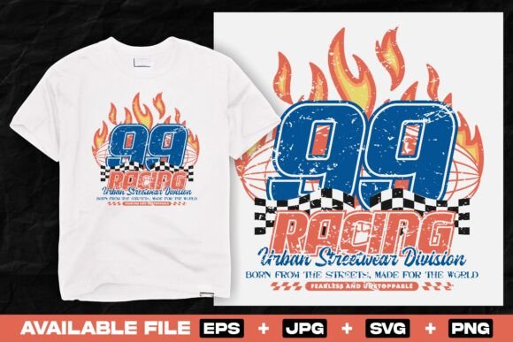 Racing Urban Streetwear Print Design