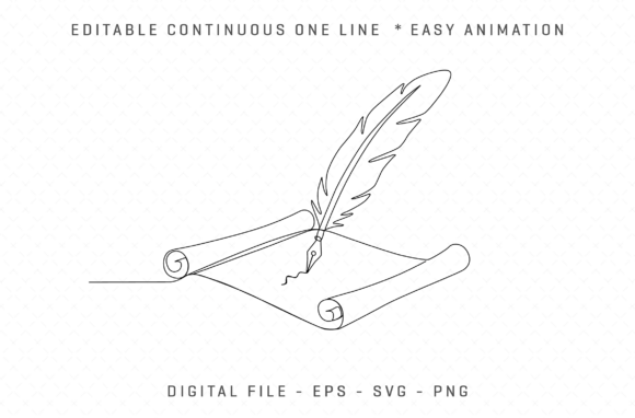 Review: Continuous Line Drawing of Quill Pen