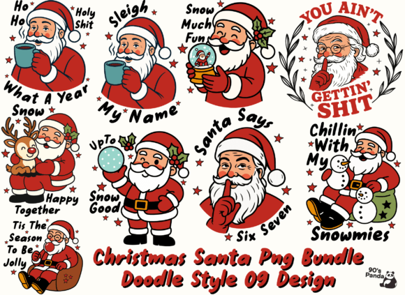 Reviewing Christmas Santa Png Bundle Doodle Style