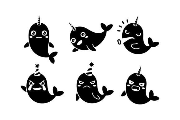 Reviewing the Cute Narwhal Character Icon Set EPS