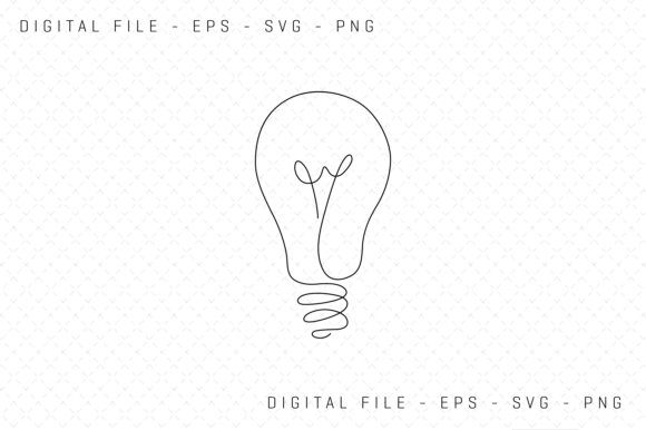 Simple One-Line Drawing of a Light Bulb
