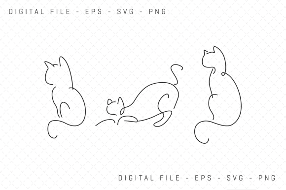 Three Cats Abstract Feline Movement Art